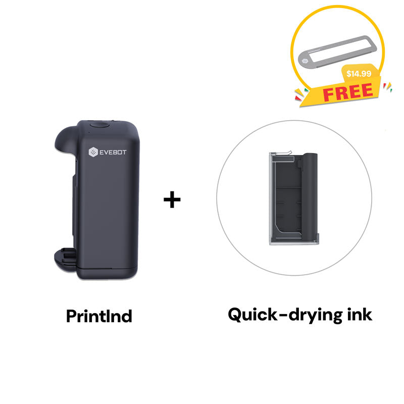 Evebot PrintInd - 手提手持噴墨印表機槍,配備速乾墨盒,可在任何表面列印