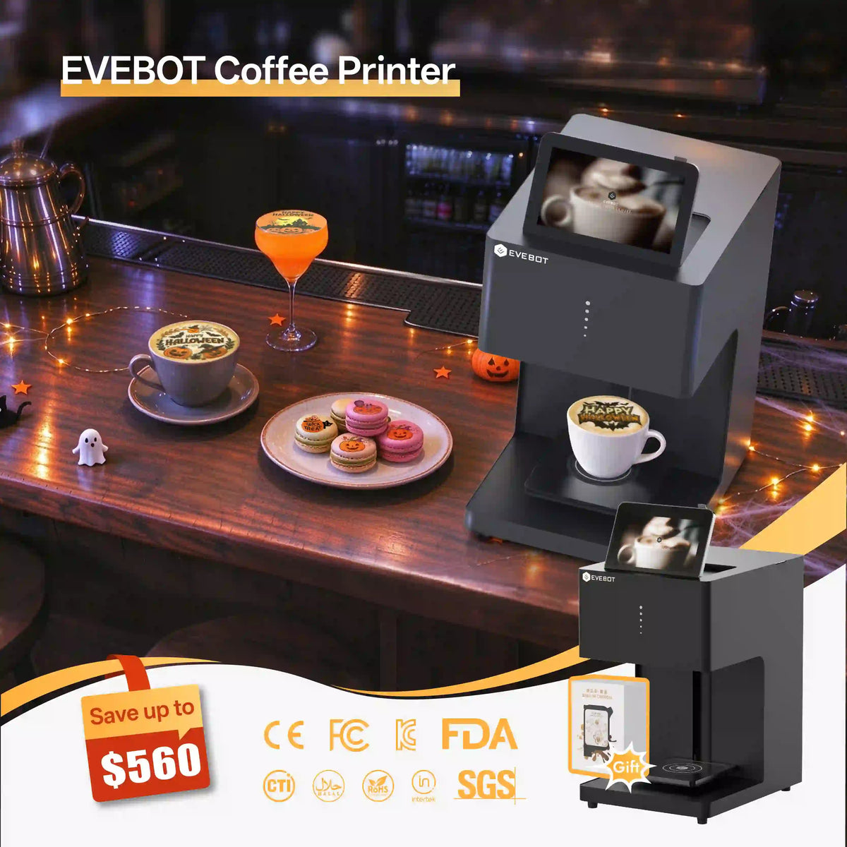 Evebot EB-FC1 Multicolor Coffee Printer Evebot