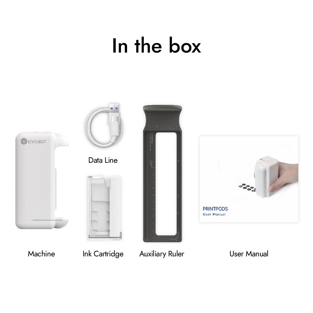 Evebot PrintPods - Mini Handheld Printer for Absorbent Surface Evebot